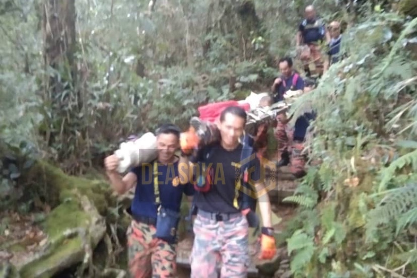 Pendaki sesak nafas, demam diusung turun dari gunung Kinabalu