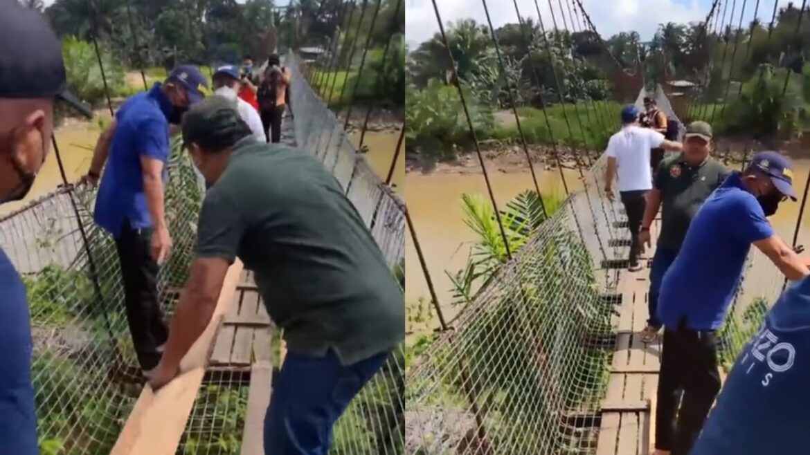 UMNO Libaran, penduduk kampung gotong royong baiki jambatan gantung ‘viral’