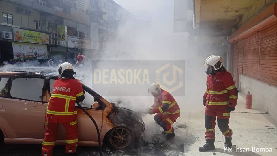 Gempar kereta terbakar di Segama