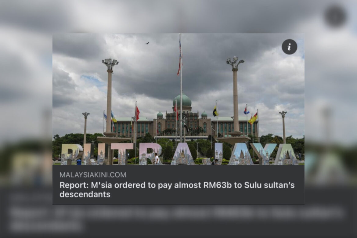Timbangtara Sepanyol arah Malaysia bayar RM62.59 bilion kepada waris Sultan Sulu
