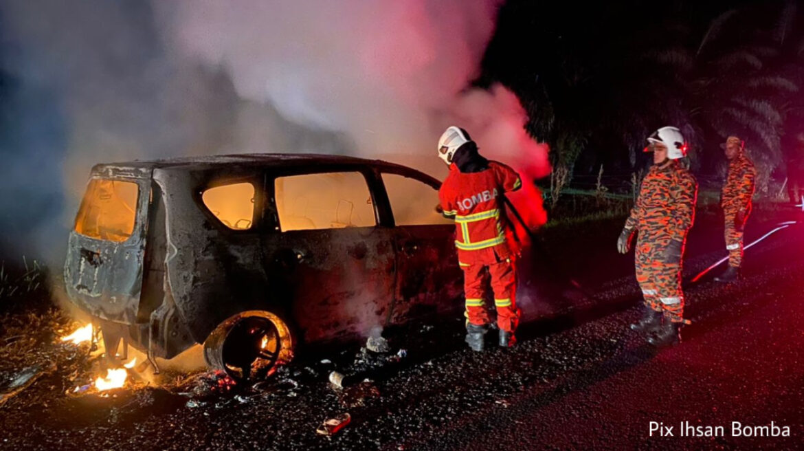 Kereta terbakar, pemandu selamat