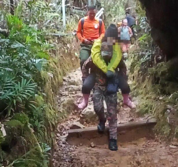 Pendaki gunung Kinabalu terseliuh diselamatkan
