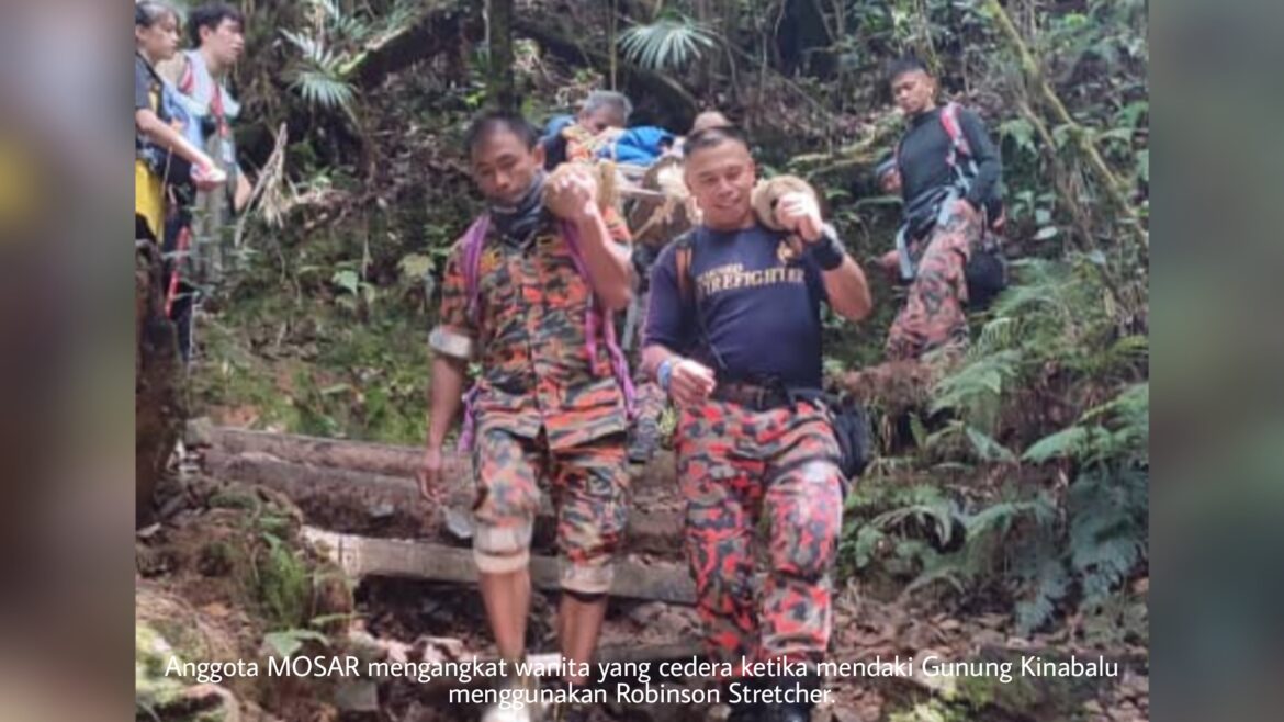 MOSAR selamatkan wanita cedera ketika mendaki Gunung Kinabalu
