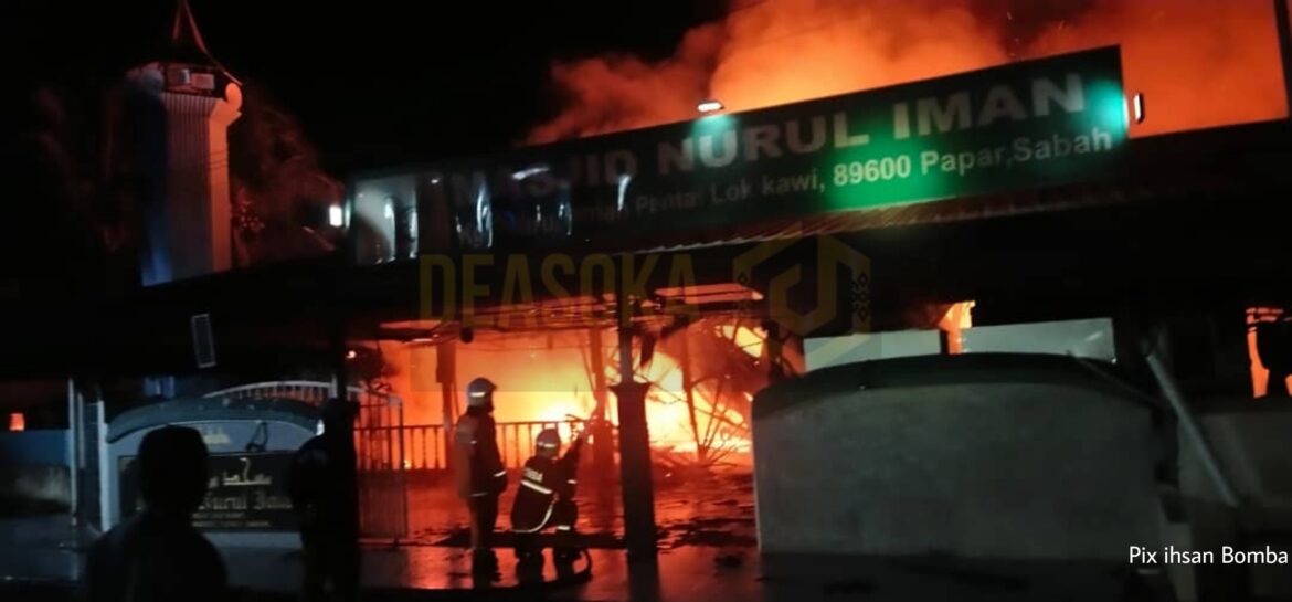 Masjid Nurul Iman Sabindo musnah terbakar