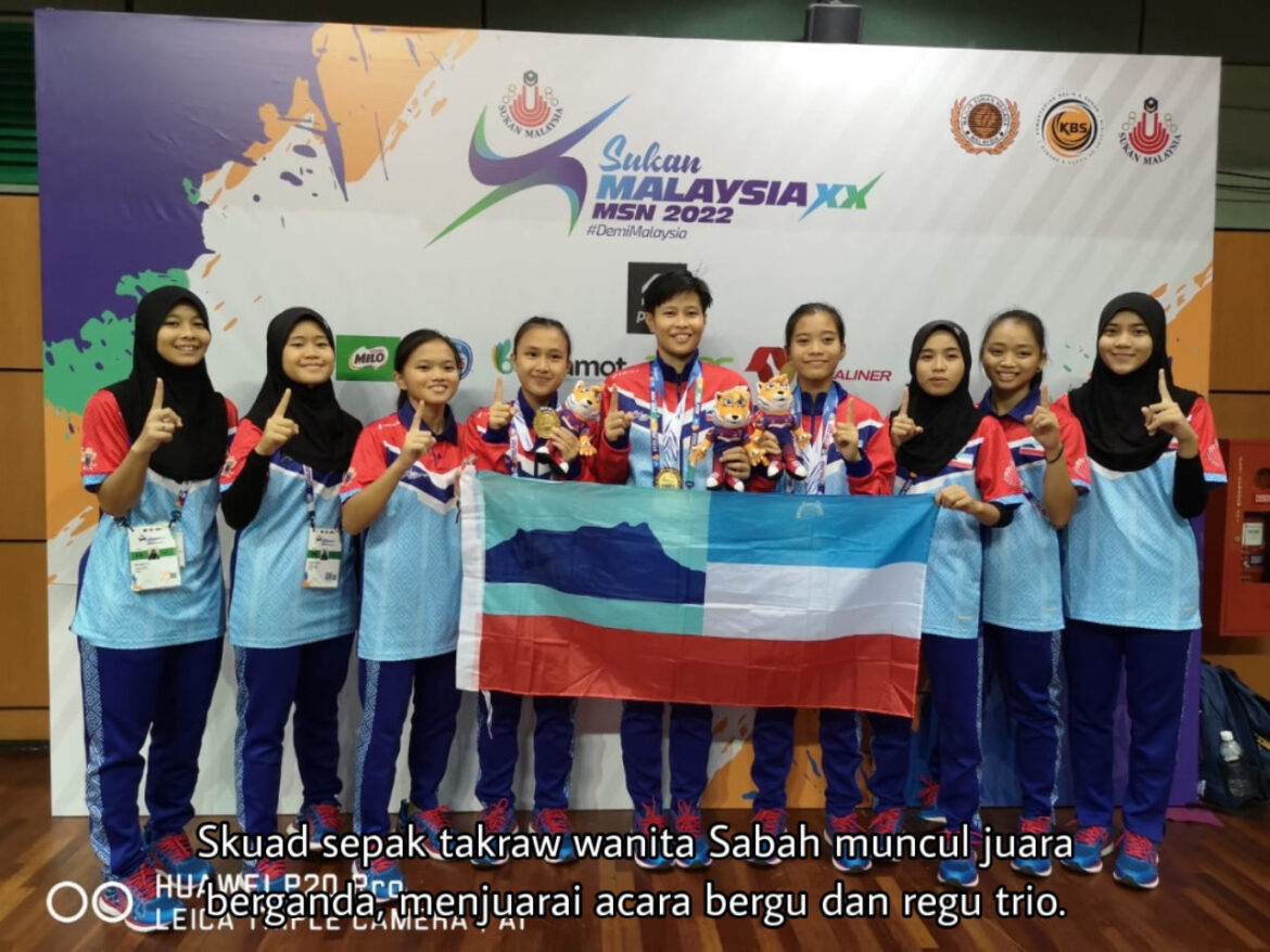 SUKMA XX: Pasukan sepak takraw wanita Sabah juara berganda