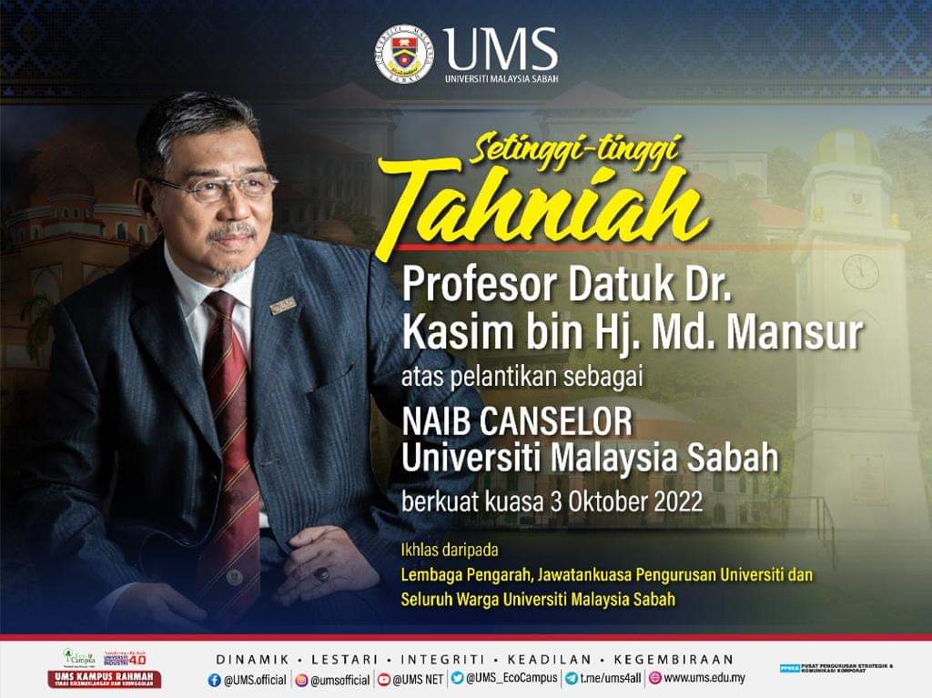 Dr Kasim Naib Canselor baharu UMS
