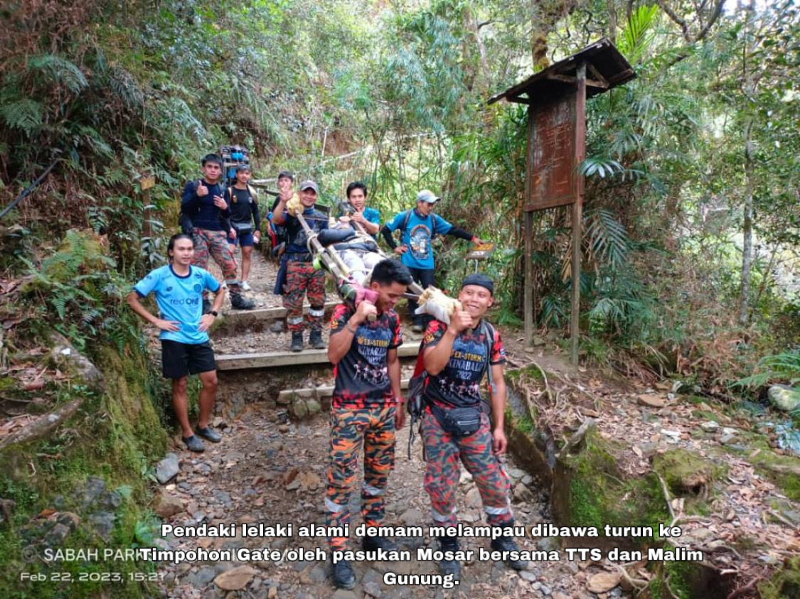 2 pendaki Gunung Kinabalu alami demam melampau, cedera diselamatkan
