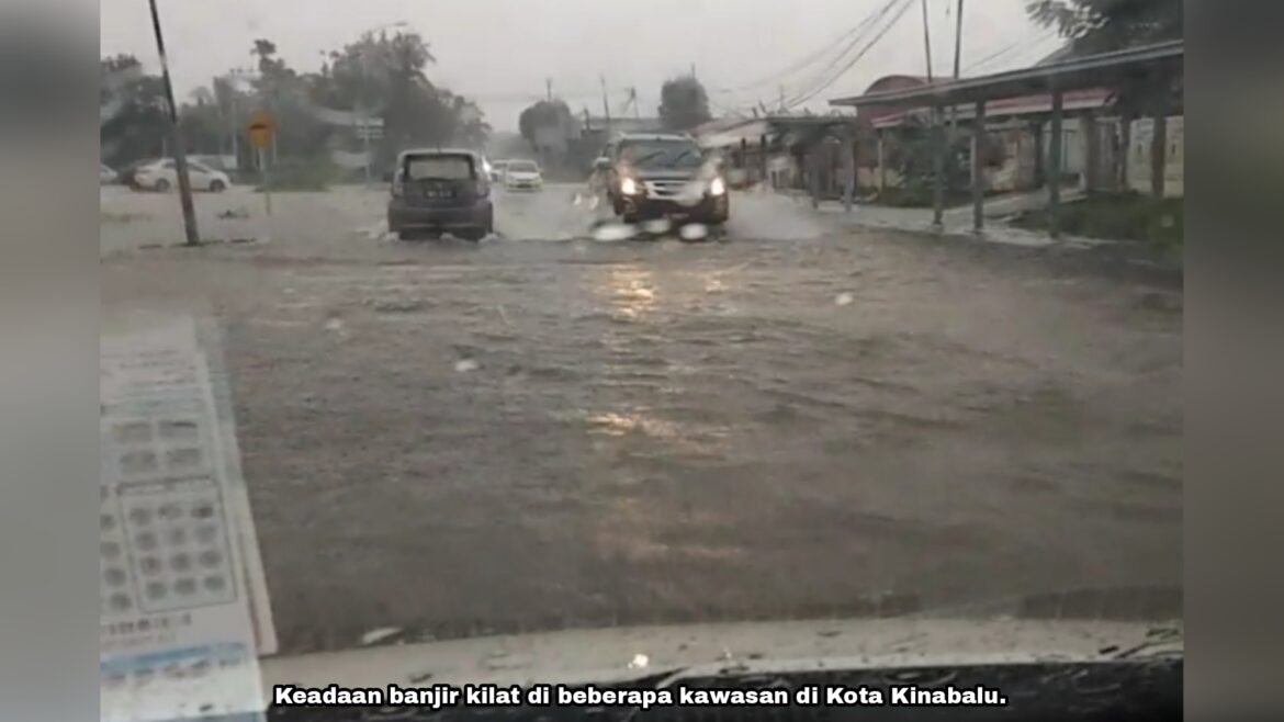Banjir kilat melanda beberapa kawasan di Kota Kinabalu, Penampang