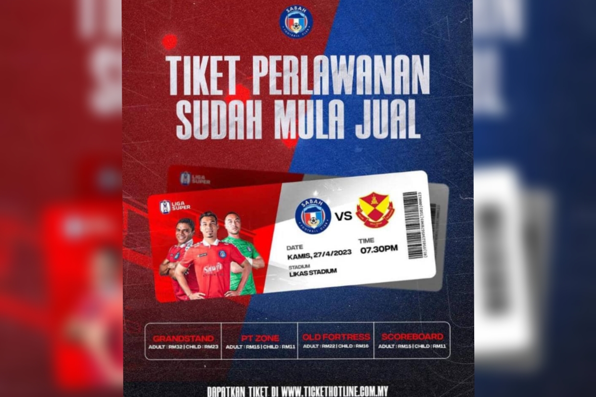 Sabah FC vs Selangor FC: 5,000 tiket sudah terjual