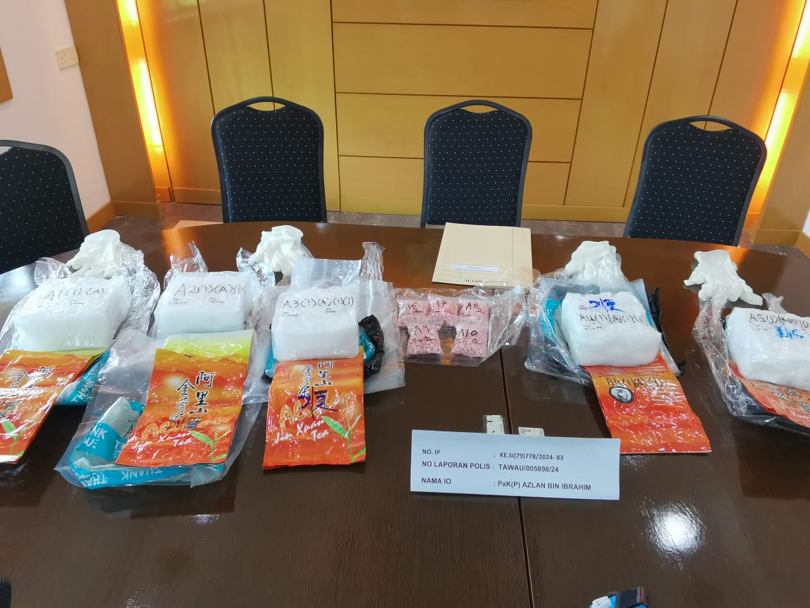 Syabu dan pil Ecstacy dirampas bernilai lebih RM177,000 di Tawau